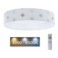 Plafonieră LED dimabilă SMART GALAXY KIDS LED/24W/230V 3000-6500K alb/gri/albastru stele + telecomandă