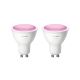 SET 2x LED Bec dimmabil Philips WHITE AND COLOR AMBIANCE GU10/4,3W/230V 2000-6500K