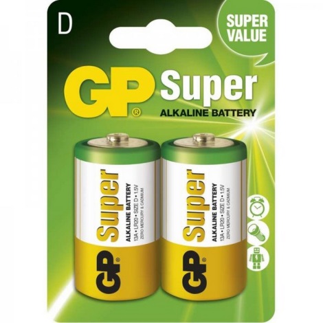 2 buc Baterie alcalină LR20 GP SUPER 1,5V