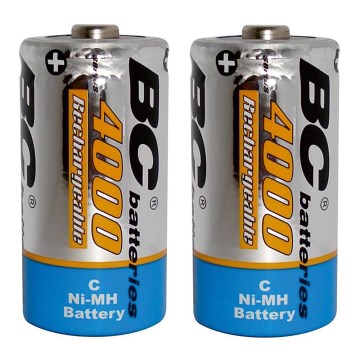 2 buc Baterie reîncărcabilă NiMH C 4000 mAh 1,2V