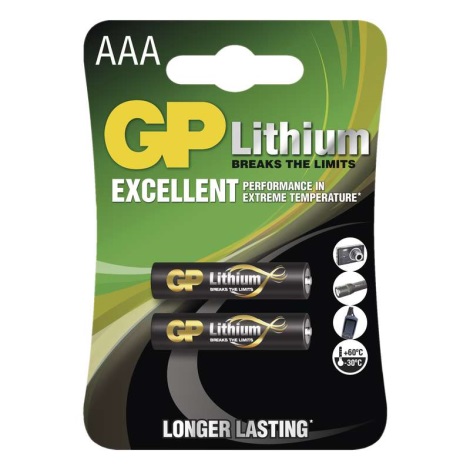 2 buc Baterii cu litiu AAA GP LITHIUM 1,5V