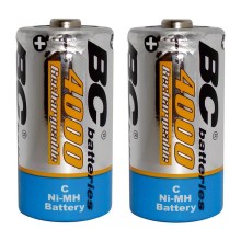2 buc Baterii reîncărcabile NiMH C 4000 mAh 1,2V