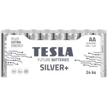 24 de baterii alcaline AA SILVER+ 1,5V Tesla Batteries