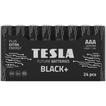 24 de baterii alcaline AAA BLACK+ 1,5V Tesla Batteries