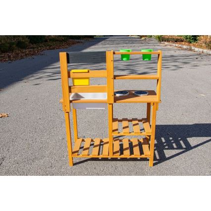 2Kids Toys - Bucătărie de grădină din lemn cu chiuvetă