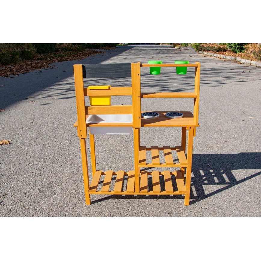2Kids Toys - Bucătărie de grădină din lemn cu chiuvetă