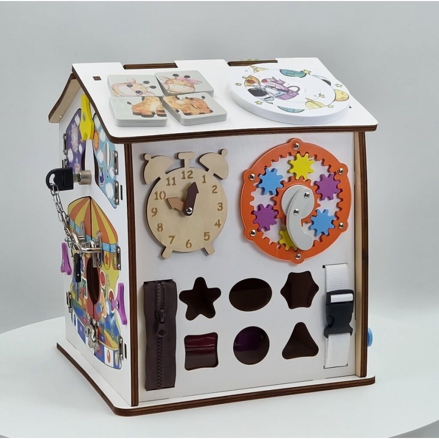 2Kids Toys - Căsuță cu panou de activități, albă