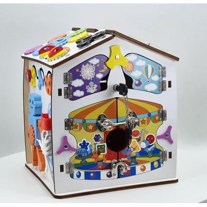 2Kids Toys - Căsuță cu panou de activități, albă