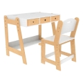 2Kids Toys - Masă reglabilă pentru copii cu scaun, lemn/alb