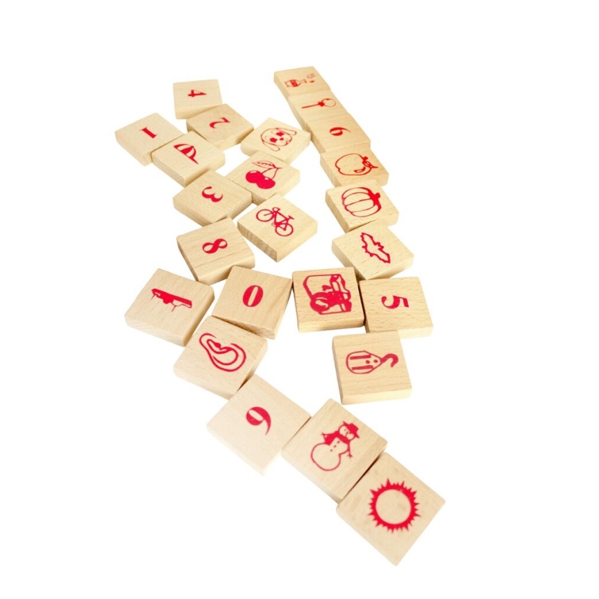 2Kids Toys - Set de 220 cuburi din lemn cu finisaj natural