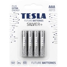 4 baterii alcaline AAA SILVER+ 1,5V Tesla Batteries