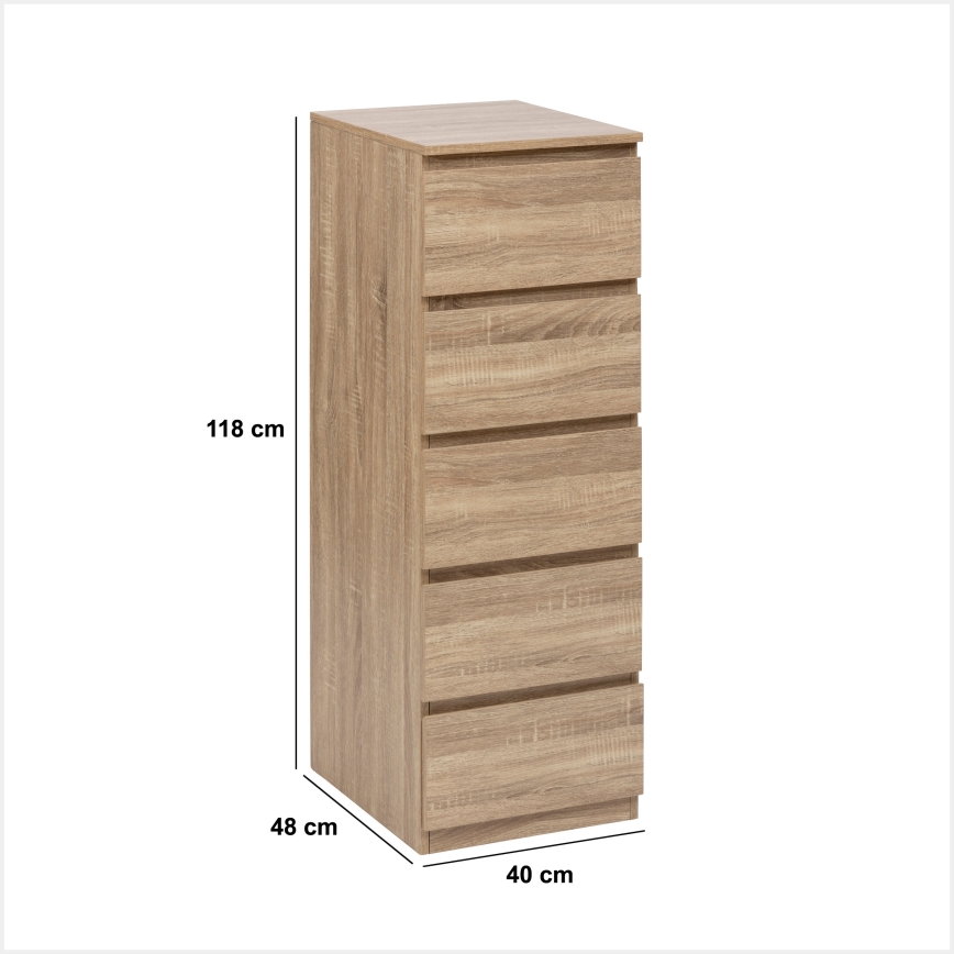 5five - Comodă HEIM 40x118x48 cm maro