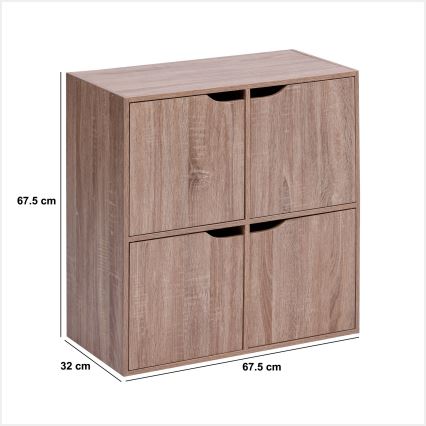 5five - Comodă TIDY 68x68x32 cm maro