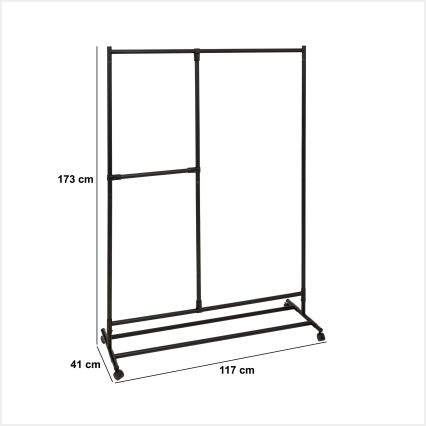 5five - Cuier de podea KENY 173x117 cm negru