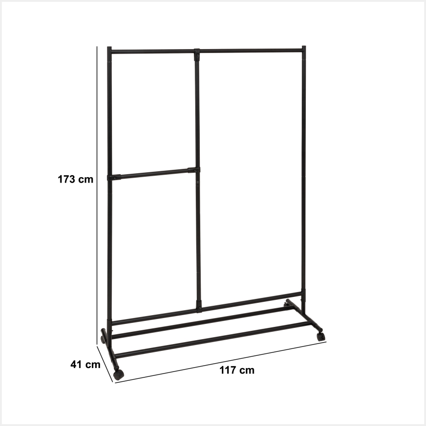 5five - Cuier de podea KENY 173x117 cm negru