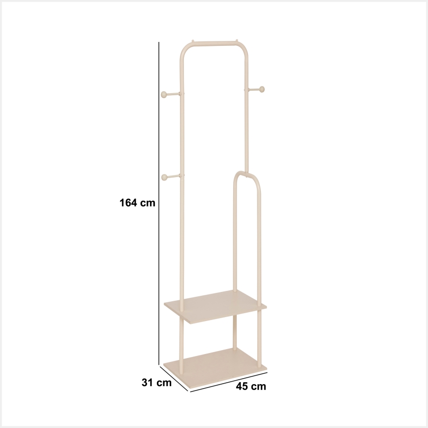 5five - Cuier de podea LENTY, 164 x 45 cm, crem