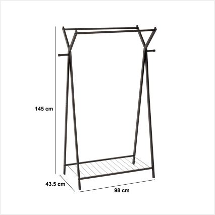 5five - Cuier de podea METY 145x98 cm, negru