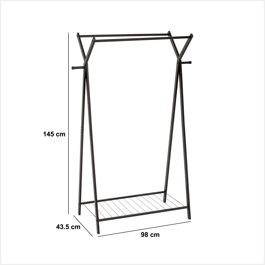 5five - Cuier de podea METY 145x98 cm, negru