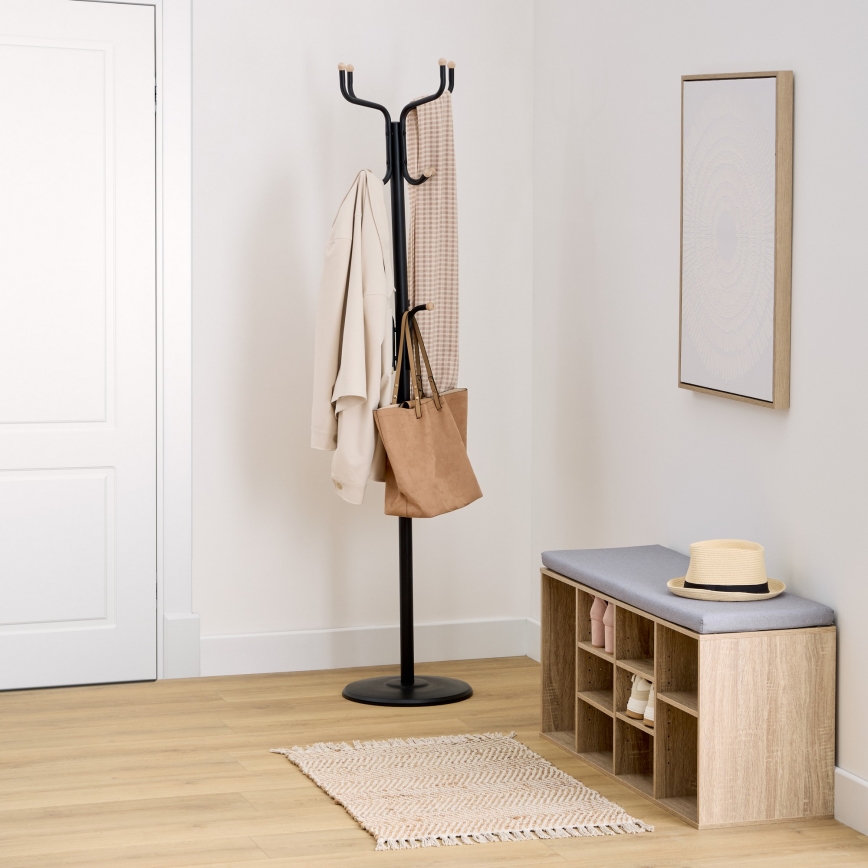 5five - Cuier de podea RAFU 178x43 cm, negru
