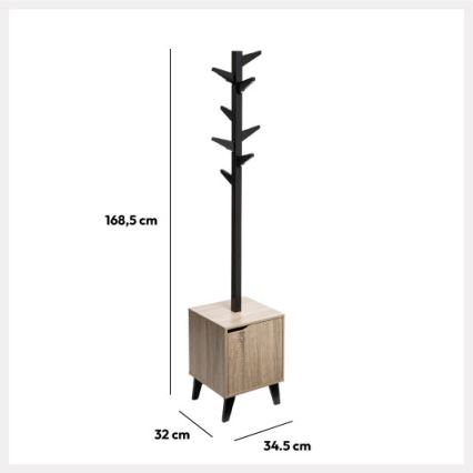 5five - Cuier de podea RAME 169x35 cm negru/maro