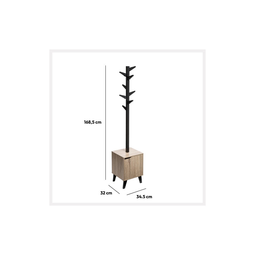 5five - Cuier de podea RAME 169x35 cm negru/maro
