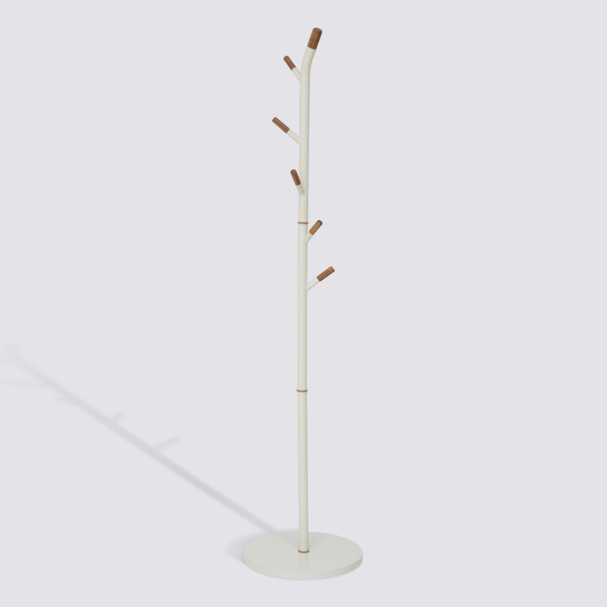 5five - Cuier de podea TALO 175,5x40 cm alb/maro