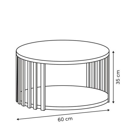 5five - Masă de cafea VINKY Ø 60 cm maro