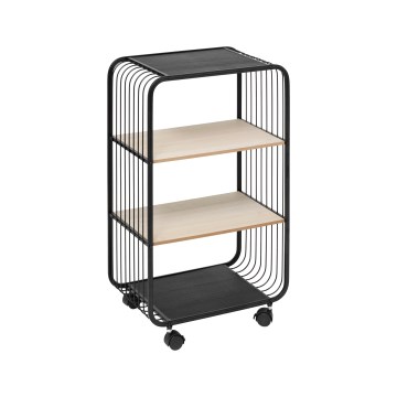 5five - Masă de servire/raft mobil COLGE 74 x 43 cm negru/bej