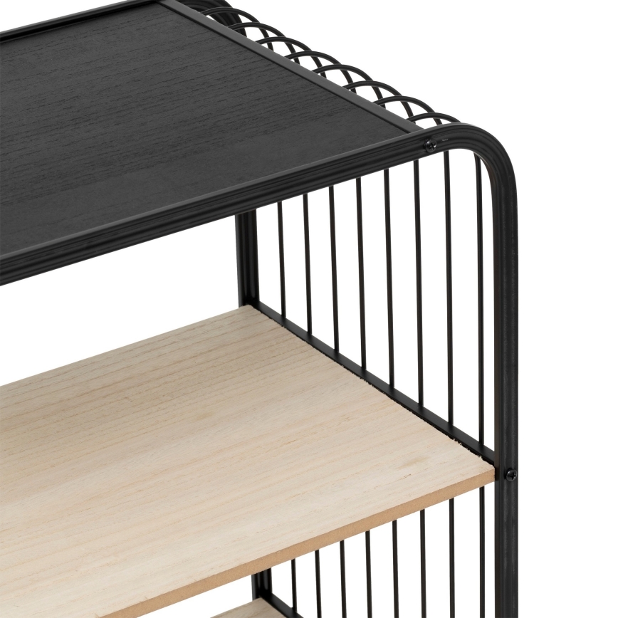 5five - Masă de servire/raft mobil COLGE 74 x 43 cm negru/bej