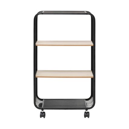 5five - Masă de servire/raft mobil COLGE 74 x 43 cm negru/bej