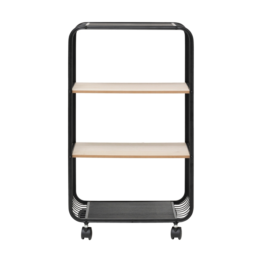 5five - Masă de servire/raft mobil COLGE 74 x 43 cm negru/bej