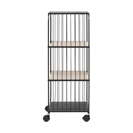 5five - Masă de servire/raft mobil COLGE 74 x 43 cm negru/bej