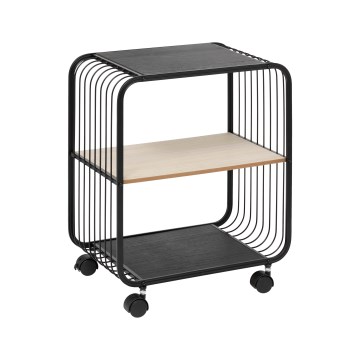 5five - Măsuță de servire/poliță mobilă COLGE 53x43 cm negru/bej