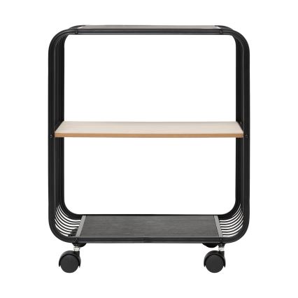5five - Măsuță de servire/poliță mobilă COLGE 53x43 cm negru/bej