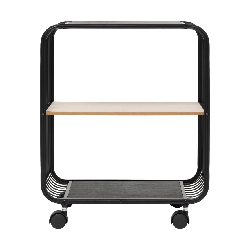 5five - Măsuță de servire/poliță mobilă COLGE 53x43 cm negru/bej