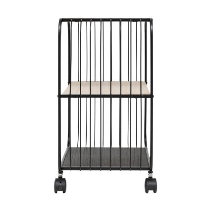 5five - Măsuță de servire/poliță mobilă COLGE 53x43 cm negru/bej