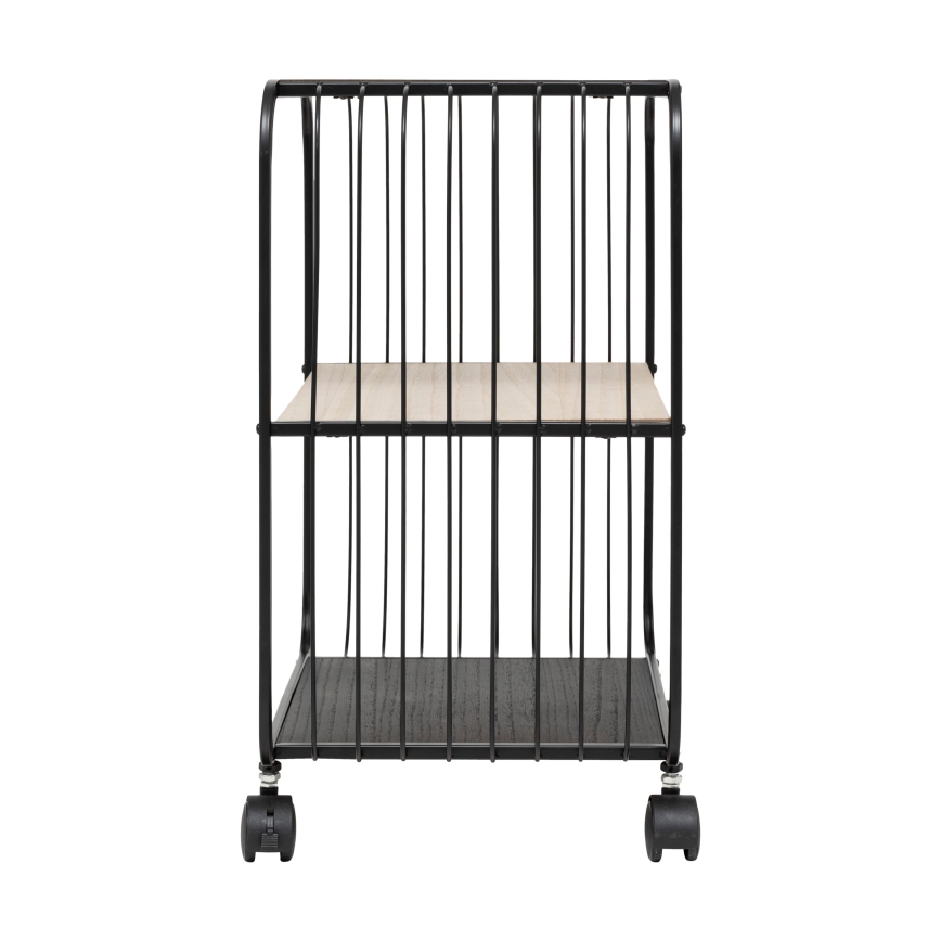 5five - Măsuță de servire/poliță mobilă COLGE 53x43 cm negru/bej