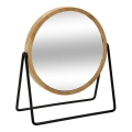 5five - Oglindă cosmetică rotundă SWING din bambus, 20,5 x 17,5 cm