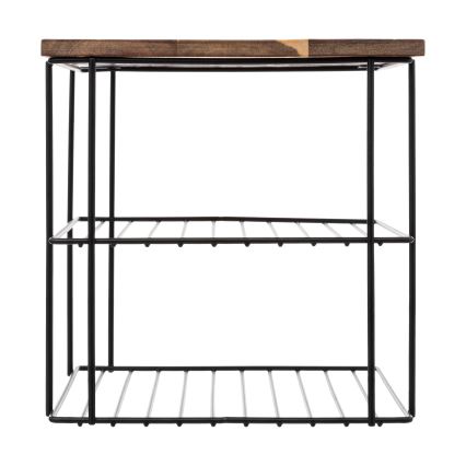 5five - Poliță de bucătărie BATO 24x24 cm negru/acacia