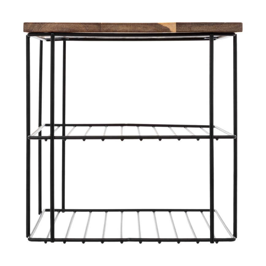 5five - Poliță de bucătărie BATO 24x24 cm negru/acacia