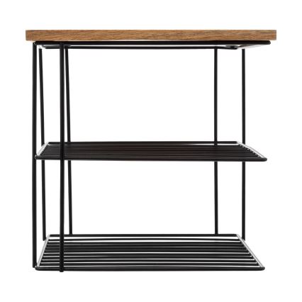 5five - Poliță de bucătărie BATO 24x24 cm negru/acacia