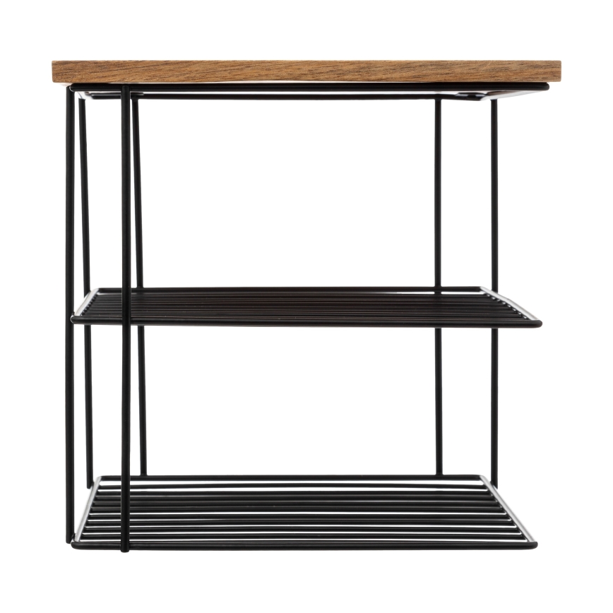 5five - Poliță de bucătărie BATO 24x24 cm negru/acacia