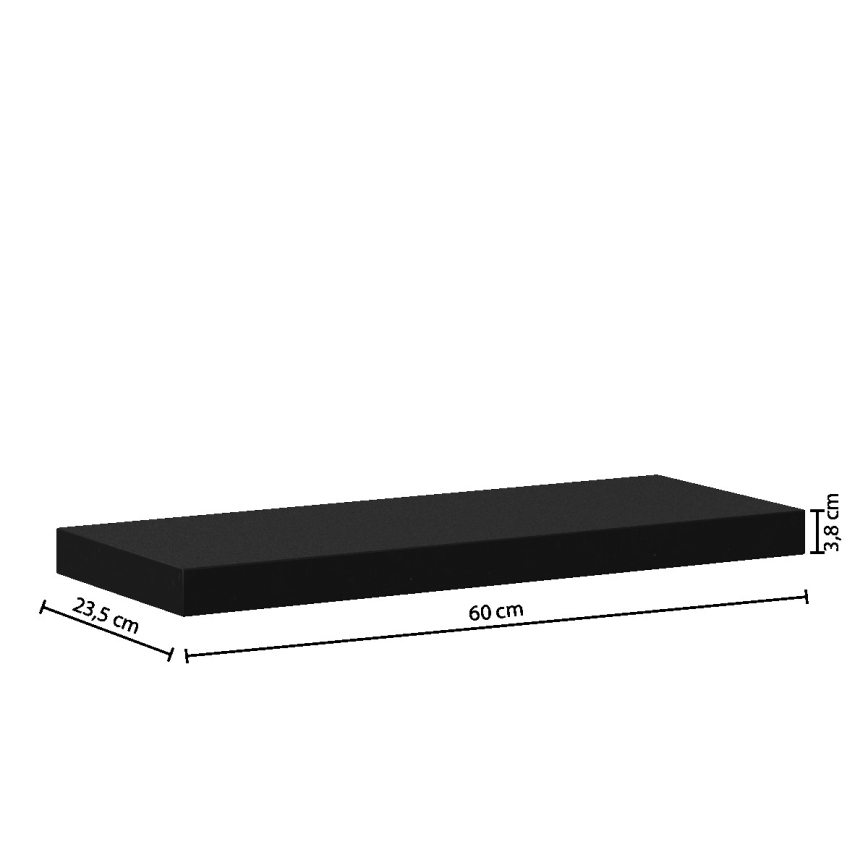 5five - Raft de perete HYLE 60 x 24 cm, negru