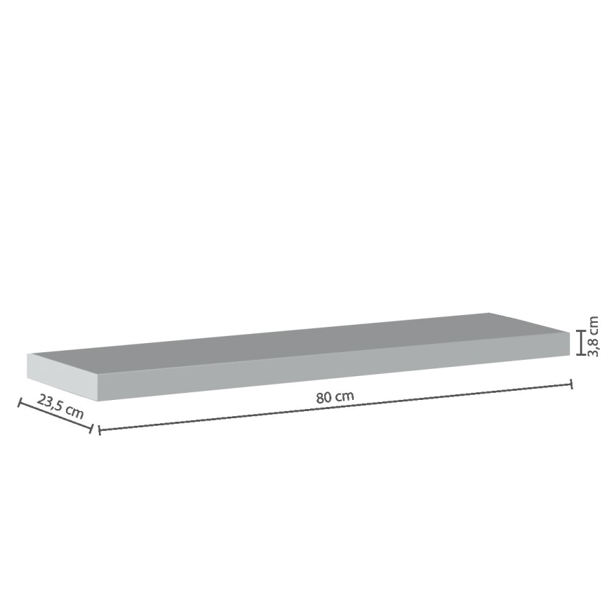 5five - Raft de perete HYLE, 80x24 cm, alb