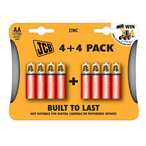 8 buc Baterii cu clorură de zinc AA 1,5V