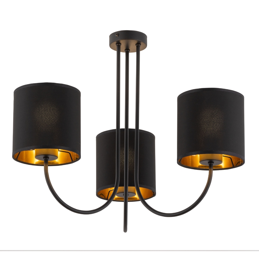 Abajur de înlocuire universal WALEC E27, Ø 16 cm, negru/auriu