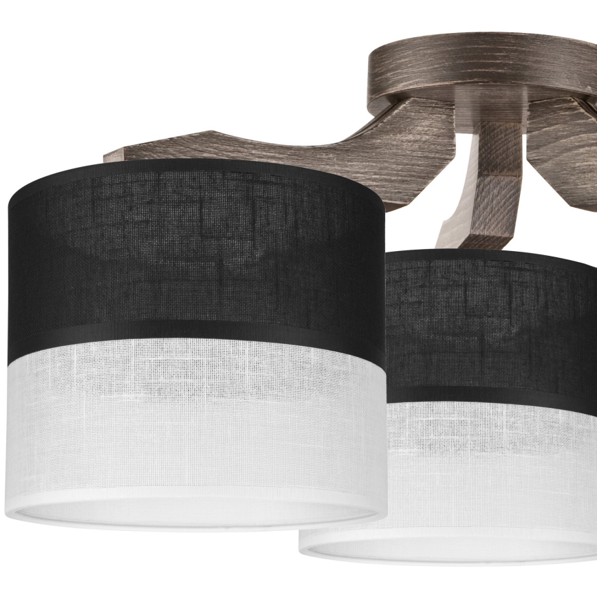 Abajur de rezervă pentru lustră, aplică și lampă de masă ANDREA E27 d. 16 cm negru/alb