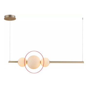 Abajur de rezervă din sticlă pentru lustră Azzardo SANDRA alb mare d. 22 cm