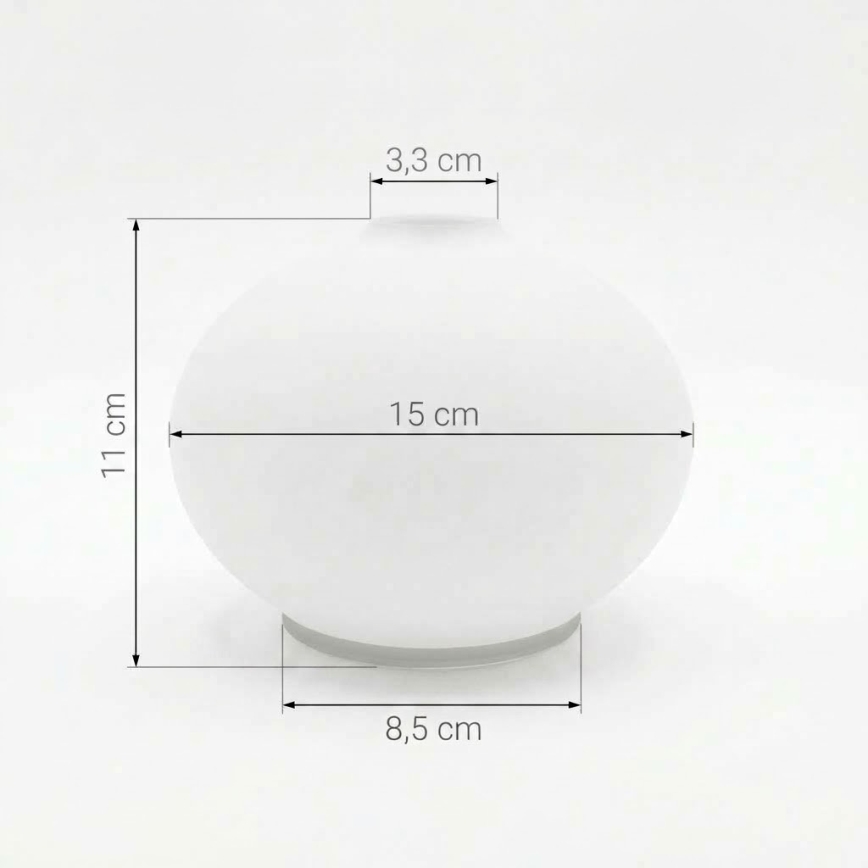 Abajur de rezervă din sticlă pentru lustră E14 d. 15 cm alb