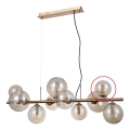 Abajur de rezervă din sticlă pentru lustră și aplică ITALUX CANELLO G9 d. 11 cm maro